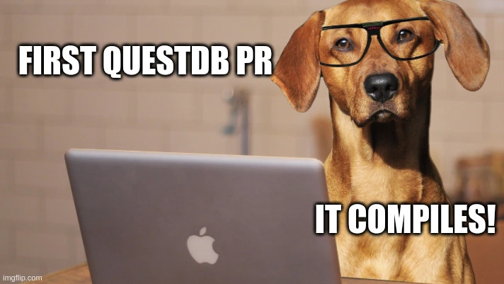 Banner for blog post with title "A cloud engineer's first QuestDB Pull Request"